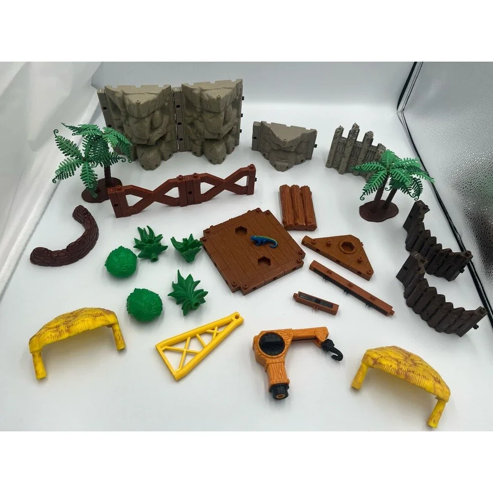 Imaginext Jungle Dinosaur Replacement Parts Lot Trees Bridge Rocks Platform Hut